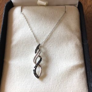 BlackWhite Diamonds 1/3 ct Necklace 10K White Gold